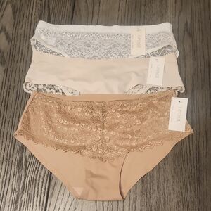 I LUMIE Fleur't Bundle Of 3pcs. Lace Trim Panties Set Size M. NWT.